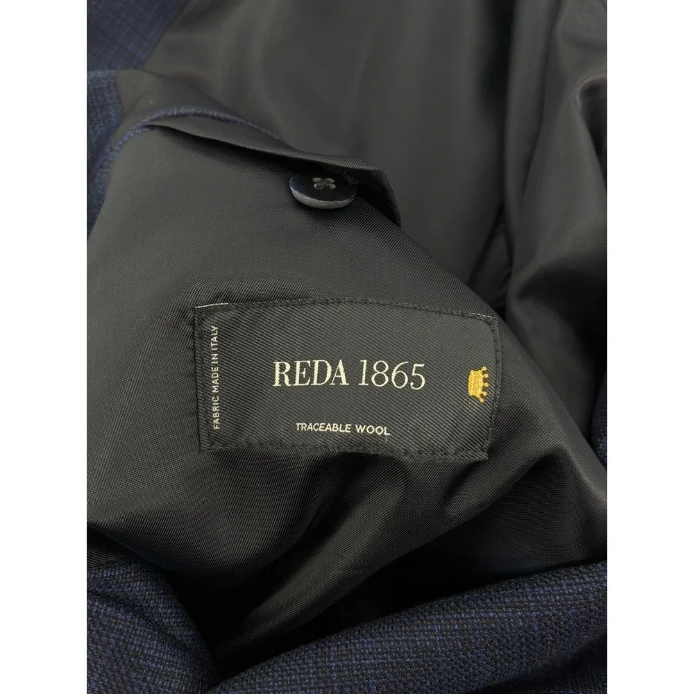 Bespoke Blue Prince of Wales Wool Blazer Sport Coat Reda 1865 Italian Fabric 48R